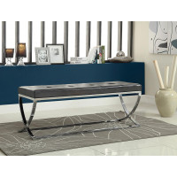Coaster Furniture 501156 Rectangle Upholstered Tufted Bench Black